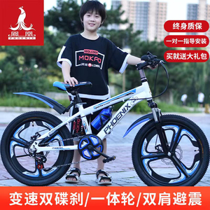 凤凰儿童自行车男孩8-10-12岁中大童自行车学生车山地车变速单车