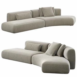 北欧设计师S形大厅弧形布艺沙发意式简约现代休闲异形美容院沙发