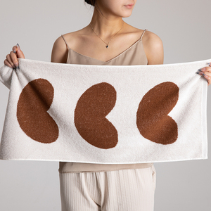 色织大提花丨三颗爱心系列 简洁个性100%全棉毛巾 高吸水浴巾