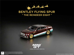 MINIGT 宾利 飞驰 1/64汽车模型 Reindeer #8 驯鹿 圣诞版 红 285