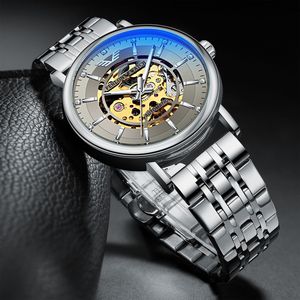 峰浪时尚手表自动机械表男士防水全镂空钢带夜光腕表18090-4