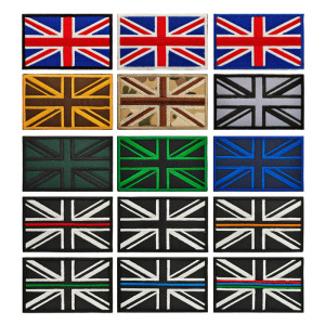 欧洲英国国旗魔术贴章 米字旗臂章 军迷刺绣肩章 战术背包士气章