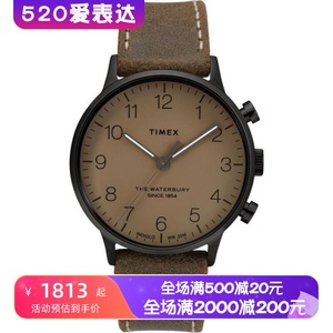 TIMEX/天美时 Waterbury系列 复古风格 40mm表盘 茶色皮表带腕表