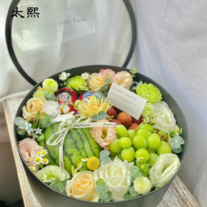 开窗绸质花盒创意心形圆形方形鲜花包装材料DIY水果礼品盒抖音盒