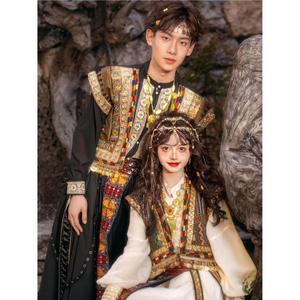 黑色古国公主异域风情民族新疆西藏西双版纳情侣写真拍照旅拍服装