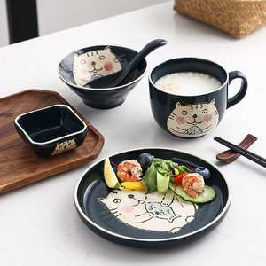 日式一人食餐具礼盒套装单人碗筷套装可爱组合碗盘精致碗碟家用碗