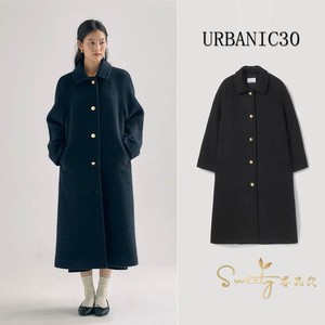 韩国代购 urbanic30 21冬季新款 经典长款双面羊毛毛呢大衣外套女