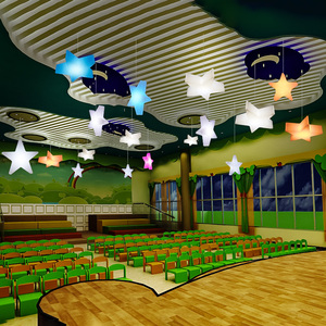 LED星星灯创意餐厅吊灯幼儿园五角星装饰造型灯卡通儿童房小吊灯