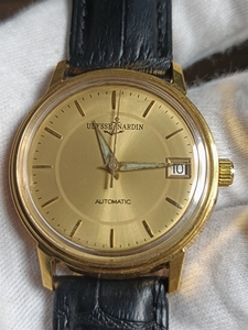 已售雅典UlysseNardin手表二手正品真皮包金自动机械男士瑞士腕表