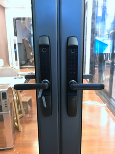 断桥铝指纹锁窄边框玻璃门锁铝合金推拉平移门APP远程联网智能锁