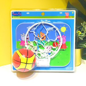 香港小猪佩奇网框篮球架室内外贴墙壁挂式篮球框儿童灌篮运动玩具