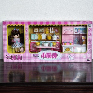 韩国miniworld迷你玫美粉红小厨房洋娃娃仿真过家家玩具女孩礼物