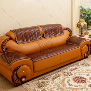 夏季凉席沙发垫坐垫竹子老式真皮座垫套防滑可定做贵妃红木凉垫子