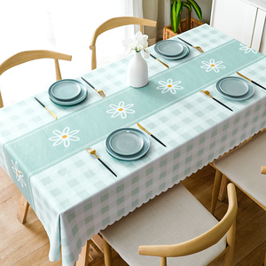 桌布防水防油免洗书桌ins长方形餐桌布轻奢高级风pvc茶几桌垫台布