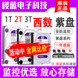 3.5寸西数/紫盘1T 2T 3T 4tb台式机械硬盘监控录像专用硬盘