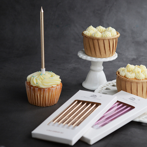 细长条生日蜡烛金银色螺纹彩色浪漫情侣生日派对铅笔蜡烛蛋糕装饰