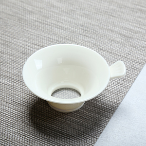 工夫茶具配件茶漏德化白瓷茶滤陶瓷创意网纱不锈钢泡茶工具包邮