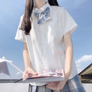 jk制服现货妙氏正统刺绣奶白衬衫短袖大码学生夏季学院风复古衬衣