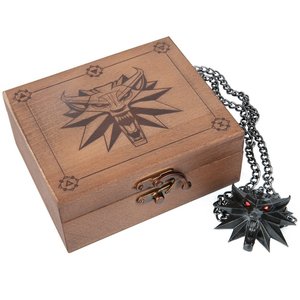 巫师3狂猎杰洛特猎魔人 狼头项链吊坠木盒装游戏周边JINX官方正版