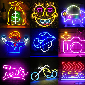 潮玩店商场霓虹灯室内室外汽车墙壁装饰造型灯发光字广告牌骷颅灯