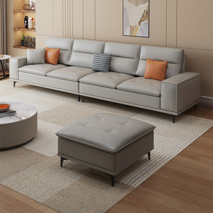 新款意式轻奢奶油色沙发科技布乳胶客厅小户型组合布艺简约现代风