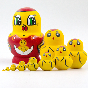俄罗斯套娃10层小黄鸡 放在地上捡不完的玩具创意摆件礼物