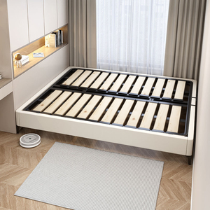 无床头钢架床排骨架床架子定制榻榻米矮床框卧室轻奢齐边实木床体