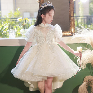 中大童礼服高端花童婚礼十岁女孩生日宴会公主裙钢琴演奏演出服装