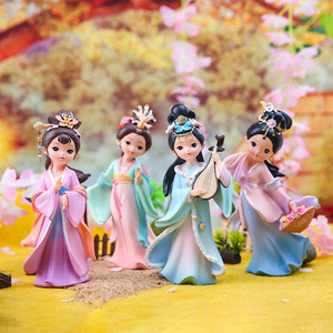 北京纪念品故宫廷风昭君杨贵妃美女古装娃娃桌面家居摆件生日礼物