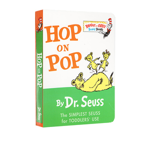 英文原版 Hop on Pop 在爸爸身上跳来跳去 Dr Seuss 纸板书 廖彩杏书单 苏斯博士系列图书 学前启蒙阅读绘本 英语启蒙辅导故事书