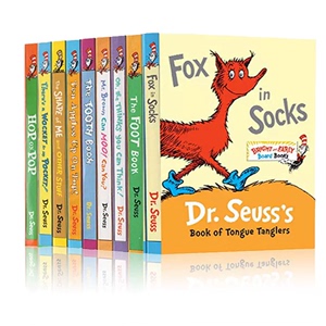 苏斯博士英文原版经典绘本 Dr.Seuss's ABC 纸板书9册 幼儿启蒙分级读物 Step 廖彩杏推荐 儿童英文学习 Fox In Socks/Foot Book