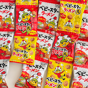 现货 日本本土贝贝星童星鸡汁味干脆面点心面即食面儿童零食4连包