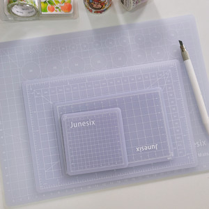 日式简约双色双面手工切割板手帐和纸胶带DIY介刀垫板迷你透明A4