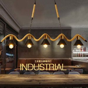工业风复古水管麻绳吊灯餐厅咖啡馆酒吧台服装店铺收银台橱窗吊灯