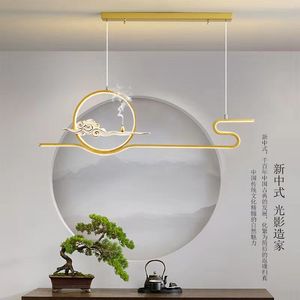 新中式茶室吊灯 led餐厅前台装饰灯中国风创意假山祥云设计师灯