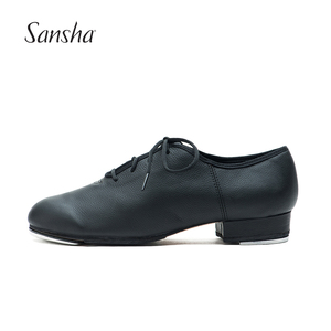 Sansha 法国三沙踢踏舞鞋 成人黑色系带练功鞋演出鞋现代舞鞋