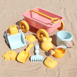 韩国ins儿童沙滩玩具小推车套装海边男女孩戏水挖沙铲子工具和桶