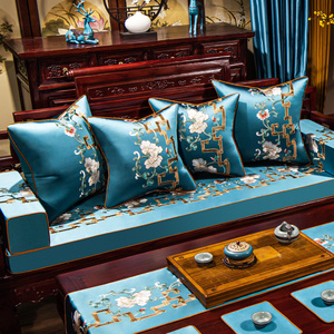 新中式红木沙发坐垫实木家具海绵垫中国风沙发垫套防滑罗汉床垫子