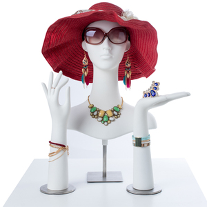 吉娅高档帽子眼睛道具橱窗头台项链耳环饰品头模展示架仿真手模型
