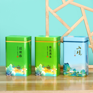 绿茶包装罐密封马口铁罐通用半斤装碧螺春精选茗茶茶叶罐铁盒定制
