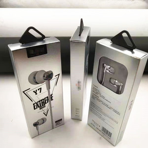 Y7入耳式耳机压纹线调音适用平果安卓3.5mm机带麦通话重低音耳塞