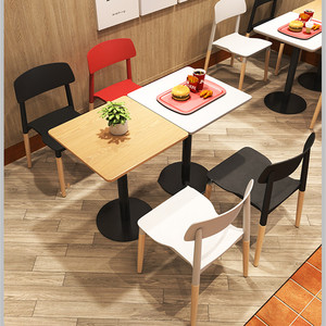 炸鸡快餐咖啡厅汉堡桌椅组合小吃商用桌子奶茶店肯德基塑料椅子
