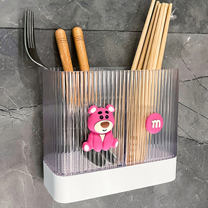 轻奢厨房筷子筒置物架家用壁挂式筷篓放勺子餐具收纳盒沥水免打孔