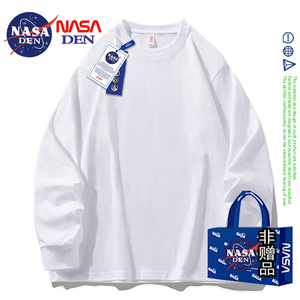 NASA联名长袖t恤男春秋季23新款潮牌内搭上衣纯棉宽松休闲打底衫