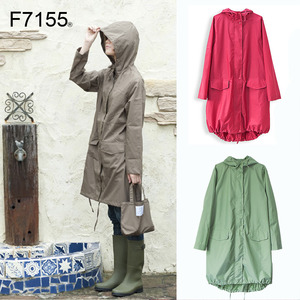 雨衣日本女式成人风衣雨衣雨披薄款时尚透气韩版小清新抽带雨披