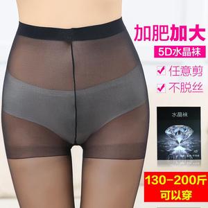 大码丝袜女胖mm弹力大200斤水晶袜5d不勾丝正品不掉档肉色夏批發