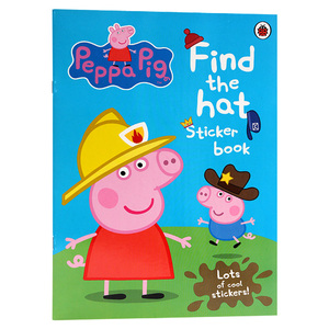 小猪佩奇 找帽子 贴纸书 Peppa Pig Find the hat Sticker Book ladybird 英文原版儿童益智游戏绘本 进口英语书籍