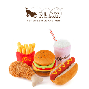 美食系列 PLAY美国宠物狗发声玩具毛绒薯条汉堡炸鸡热狗 petisan