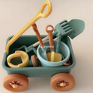 屁屁妈 ins韩国儿童沙滩玩具戏水挖沙铲子桶小推车 玩水工具套餐
