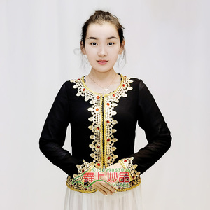 新疆维吾尔族民族舞蹈舞台演出服饰练习练功服广场舞夏冬装上衣女